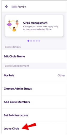 select Leave Circle | Leave a Circle on Life360