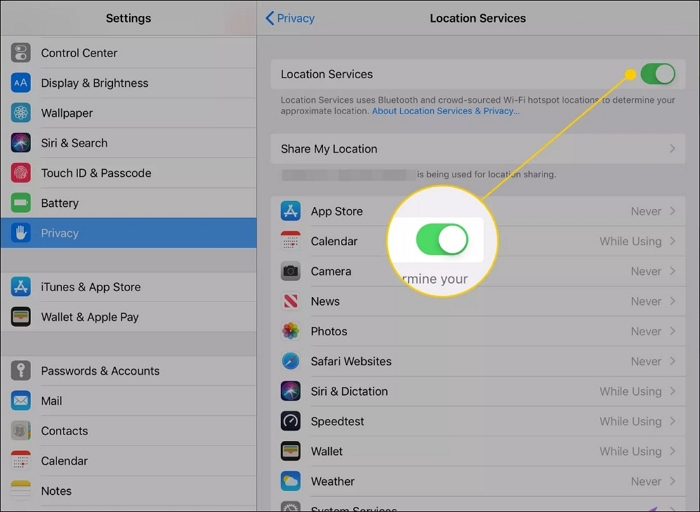 Enable Location Services | Change Weather Location iPad