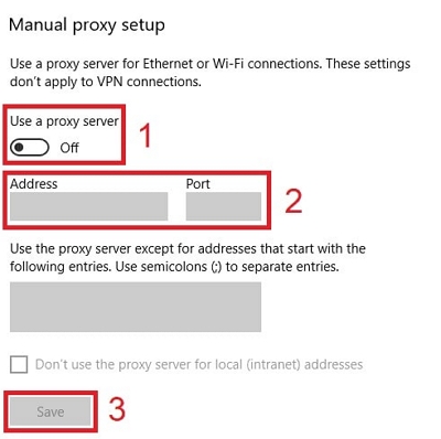 Click Use a proxy server | Change Netflix Location