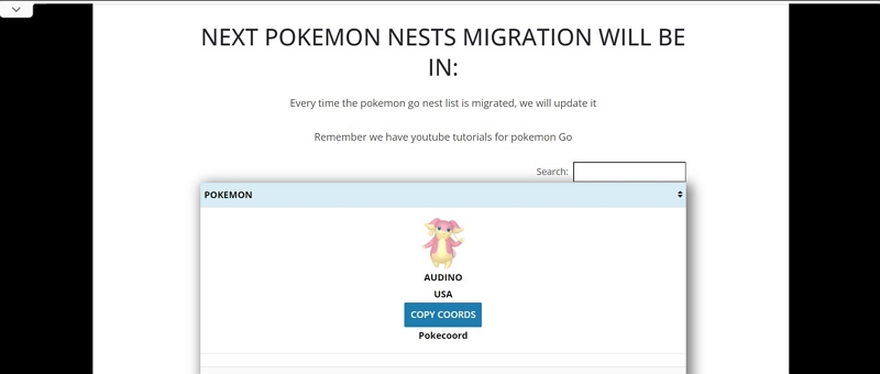 Pokecoord | pokemon go nest map