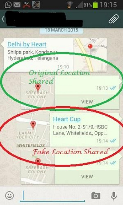 実際の位置情報 | WhatsApp で位置情報を偽装して共有する方法