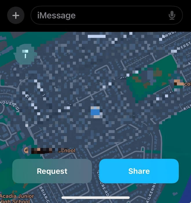 click Request from Map | Request Location on iPhone