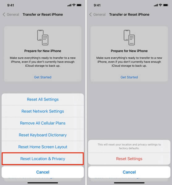 reset location settings | iPhone Location Services Not Working