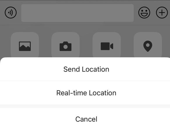 click Send Location | Change Location on WeChat iPhone