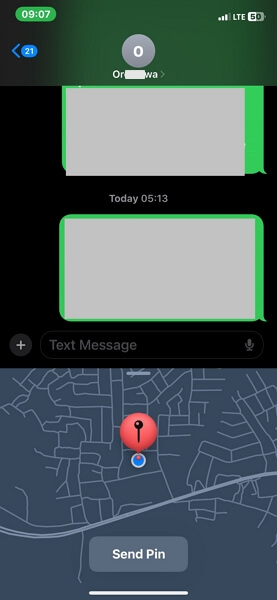 ピンを iMessage で送信 | iPhone と Android 間で位置情報を共有する