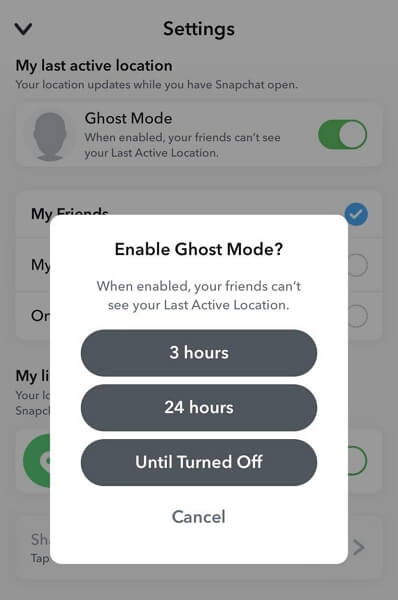 在 Snap Map 中設定 Ghost 模式 |在 Snapchat 上更改位置