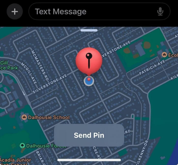 ピンの送信をタップ | App Storeの場所を変更