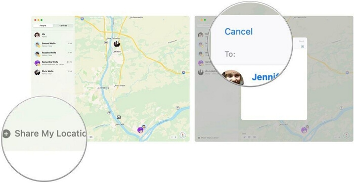Turn on Share My Location | share location from MacBook