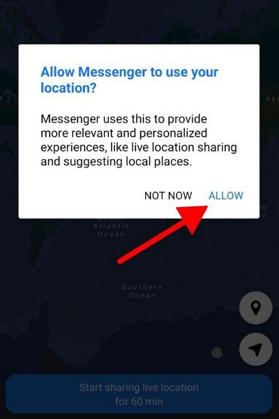 Facebook Messenger | share location with friends