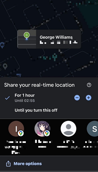 Google Account | share location with friends
