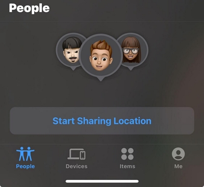 Start Sharing Location | share location with friends