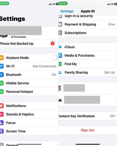 Apple ID設定からサインアウト | クレジットカードなしでApp Storeの場所を変更する
