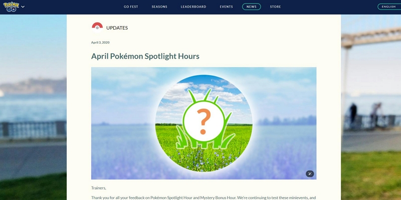 sunday evenings | pokemon go spotlight hour