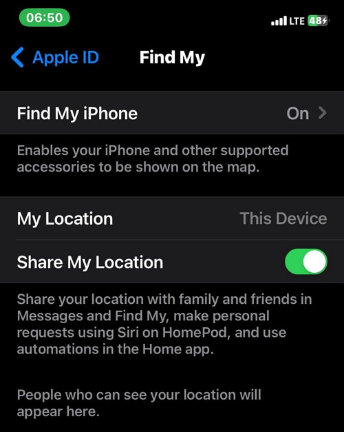 toggle off share my location | Hide Shared Location iPhone