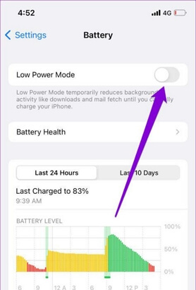 turn off Low Power mode | iPhone Location Services Not Working