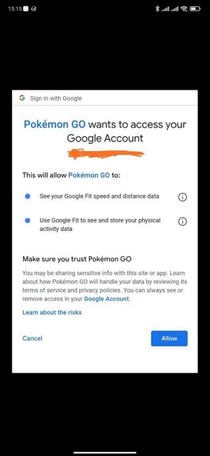 access to the necessary fitness | pokemon go adventure sync