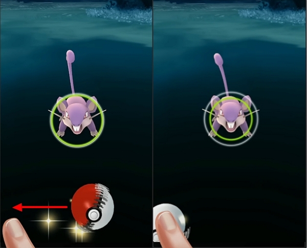 pull it to the left side | pokemon go excellent throw